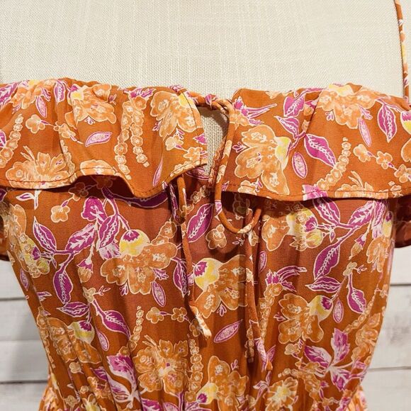 J Crew Tiered Maxi Dress Painted Block Print Size XXS Sleeveless New Floral - Picture 6 of 13